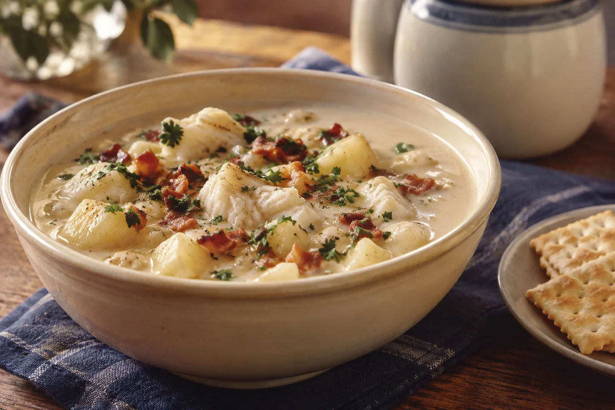 New England fish chowder — a little vintage colour