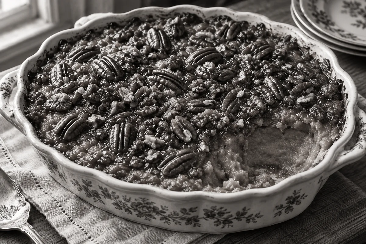 Spiced sweet potato pudding — the black-and-white years